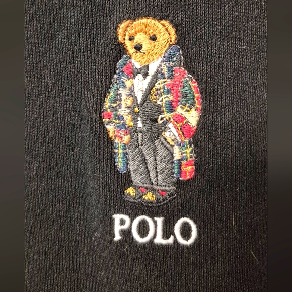 Polo by Ralph Lauren Black Pullover with Bear Embroidery